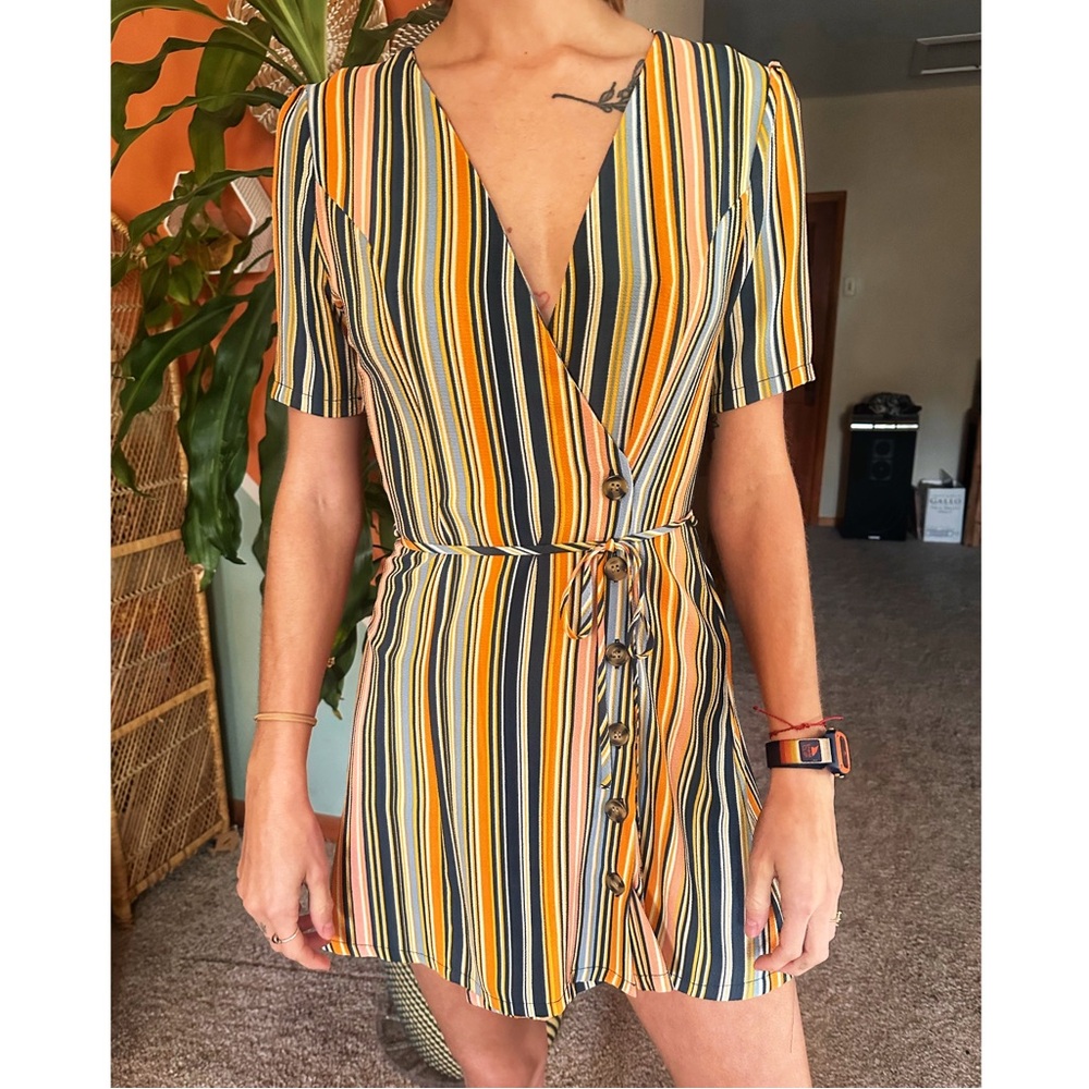 Speechless Multicolor Striped Mini Dress